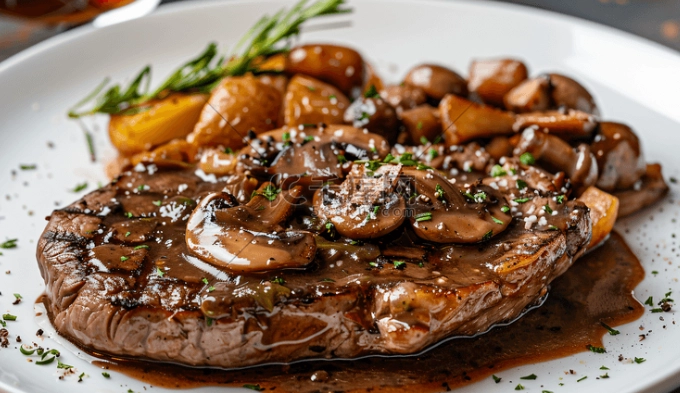 蘑菇配牛排食譜