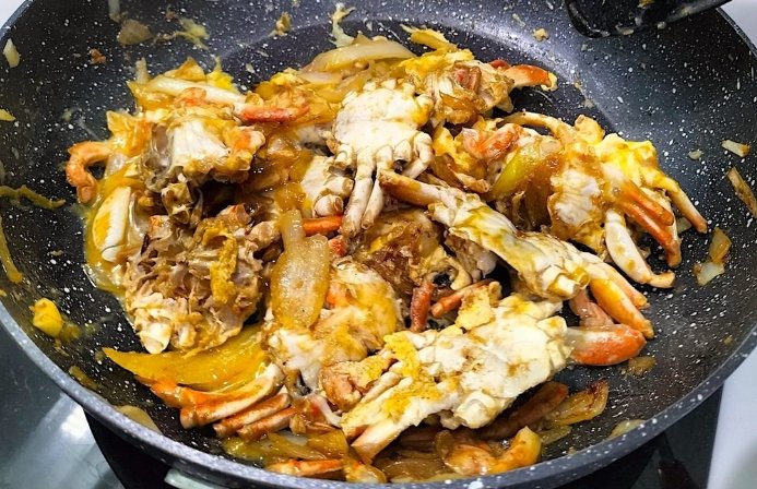 炒螃蟹加蛋做法