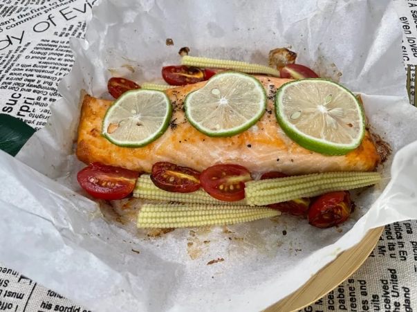 氣炸鮭魚蔬菜食譜